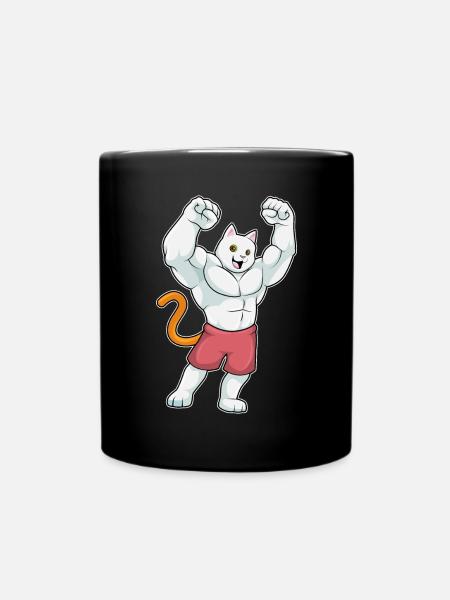 Sport de culturisme Culturiste Chat - Mug uni - noir