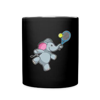 Raquette de tennis éléphant - Mug uni - noir - Devant