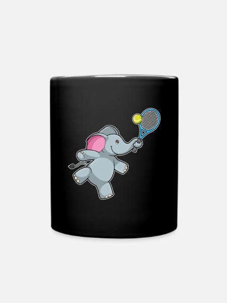 Raquette de tennis éléphant - Mug uni - noir
