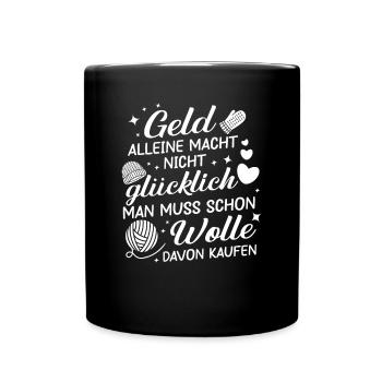 Netter Wolle Spruch, Großmütter Geschenk - Tasse einfarbig - Schwarz - Vorne