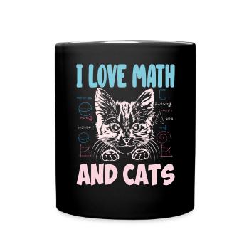 Math Kitty Cat J’adore Math et chats Professeur de mathématiques - Mug uni - noir - Devant