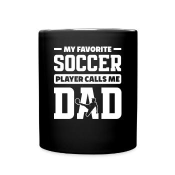 Fußball Papa - Tasse einfarbig - Schwarz - Vorne