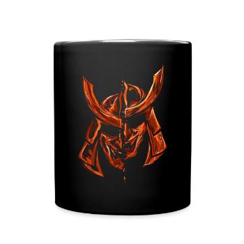 Japanese Art Split Face Mask of a - Full Colour Mug - black - Front