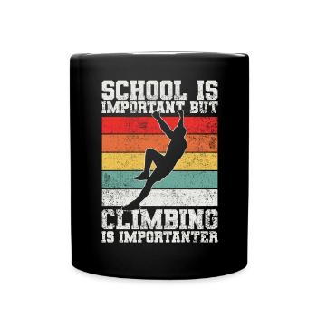 Klettern Kletterer Bouldern - Tasse einfarbig - Schwarz - Vorne