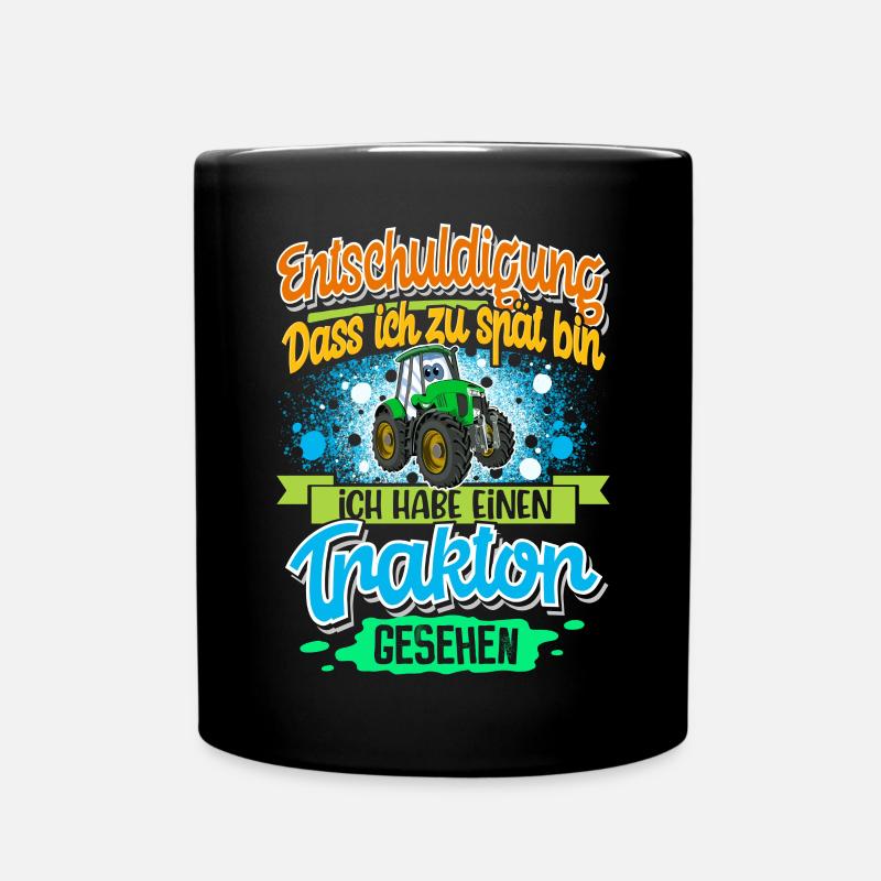 Traktor Lustiger Spruch Kinder - Tasse einfarbig - Schwarz