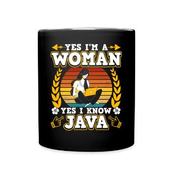 Yes I’m A Woman Yes I Know Java - Mug uni - noir - Devant