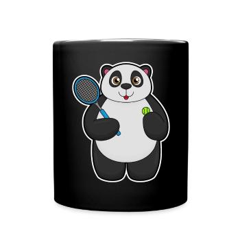 Panda Tennis Racket - Full Colour Mug - black - Front