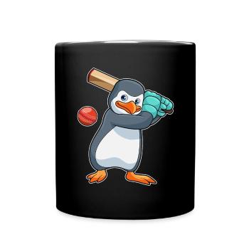 Penguin Cricket Cricket Bat - Full Colour Mug - black - Front