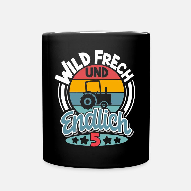 Traktor 5. Geburtstag Kinder - Tasse einfarbig - Schwarz