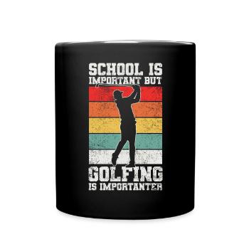 Golfer Golfspieler - Tasse einfarbig - Schwarz - Vorne