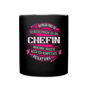 Chefin - Tasse einfarbig - Schwarz - Vorne