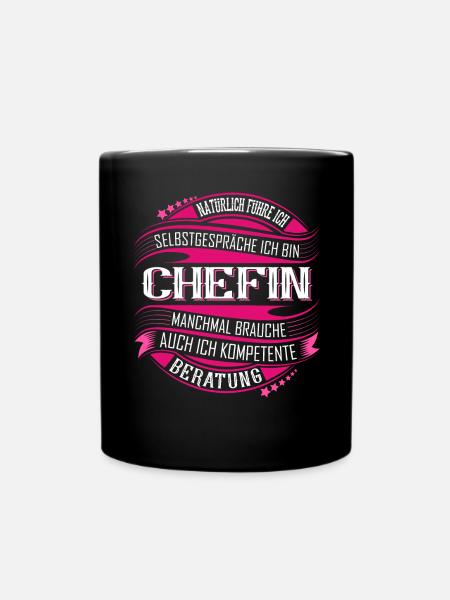 Chefin - Tasse einfarbig - Schwarz
