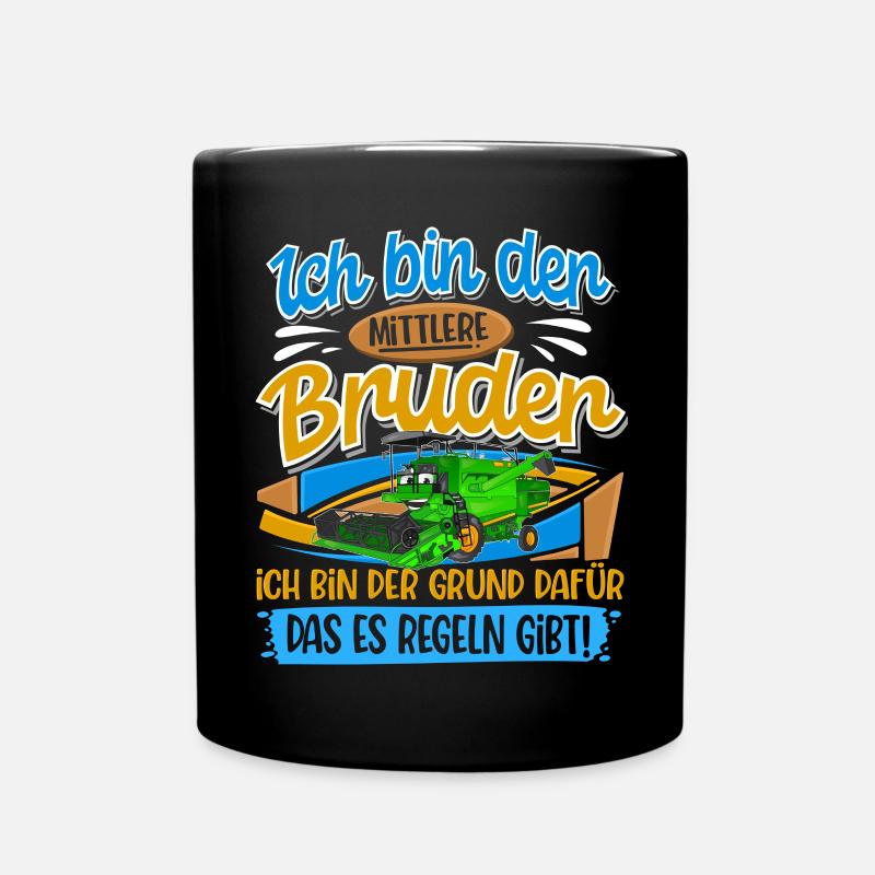 Mähdrescher Mittlerer Bruder - Tasse einfarbig - Schwarz