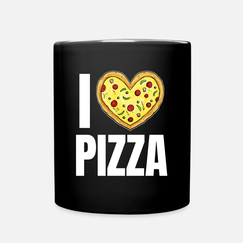 Es Ist Pizza-Zeit Mit Leckerer Pizza - Tasse einfarbig - Schwarz