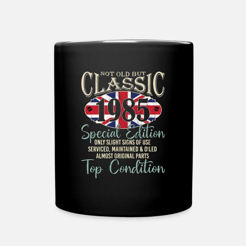 Not Old, But Classic British Union Jack, - Full Colour Mug - black