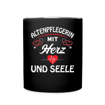 Altenpflegerin Altenpfleger Pfleger Pflegehelfer - Tasse einfarbig - Schwarz - Vorne