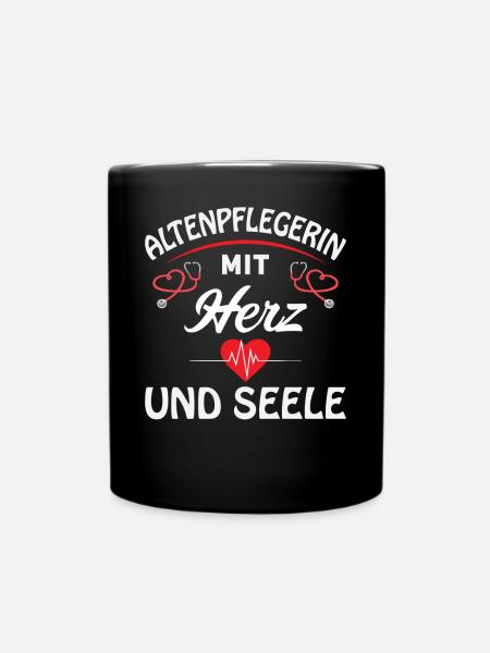 Altenpflegerin Altenpfleger Pfleger Pflegehelfer - Tasse einfarbig - Schwarz