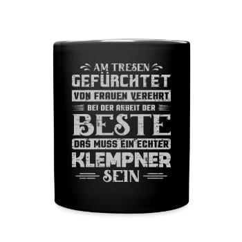 Heizungsbauer Heizungsbau Heizungsinstallateur - Tasse einfarbig - Schwarz - Vorne