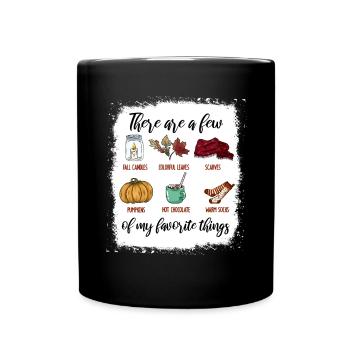 Autumn Symbols Fall Candles Colorful Leaves - Tasse einfarbig - Schwarz - Vorne