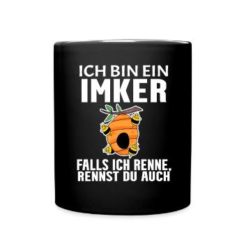 Bienen Imker Biene - Tasse einfarbig - Schwarz - Vorne