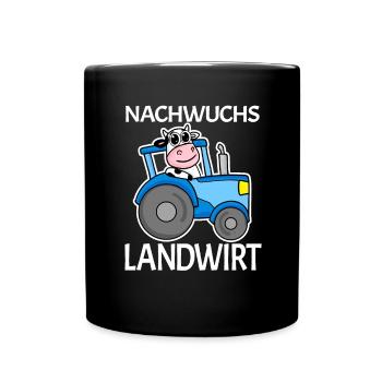 Nachwuchs Landwirt Traktor Geschenk - Tasse einfarbig - Schwarz - Vorne