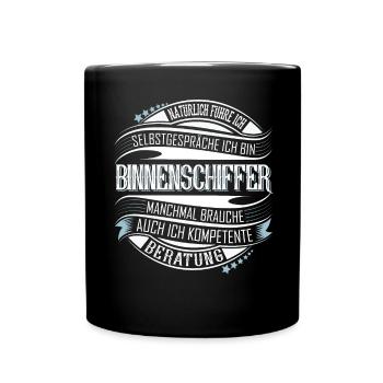 Binnenschiffer - Tasse einfarbig - Schwarz - Vorne
