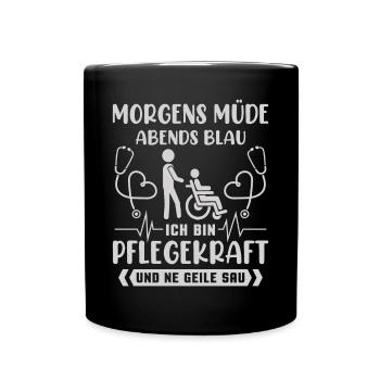 Altenpflegerin Altenpfleger Pfleger Pflegehelfer - Tasse einfarbig - Schwarz - Vorne