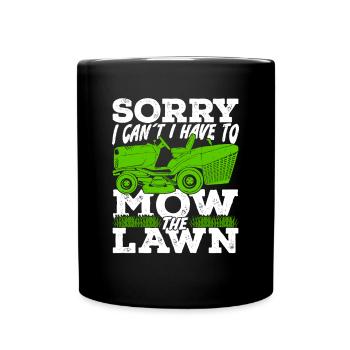 Tondeuse à gazon fauchage jardin jardin cadeau - Mug uni - noir - Devant