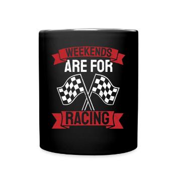 Auto-Rennen Fahrrad-Rennen Racer Geschenk - Tasse einfarbig - Schwarz - Vorne
