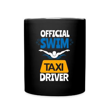 Schwimmen Mama Papa Schwimmer Taxifahrer Geschenk - Tasse einfarbig - Schwarz - Vorne