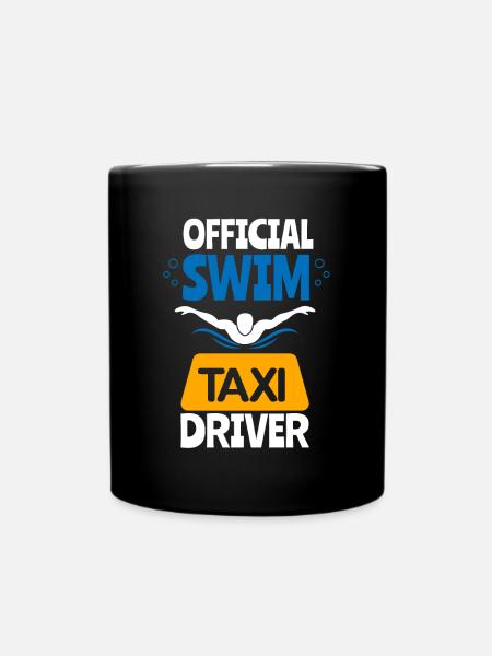 Schwimmen Mama Papa Schwimmer Taxifahrer Geschenk - Tasse einfarbig - Schwarz