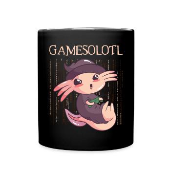 Gamesolotl Axolotl Gamer - Full Colour Mug - black - Front