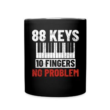 Klavier Pianist - Tasse einfarbig - Schwarz - Vorne