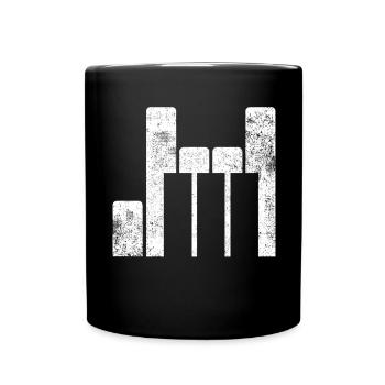 Klavier Pianist - Tasse einfarbig - Schwarz - Vorne