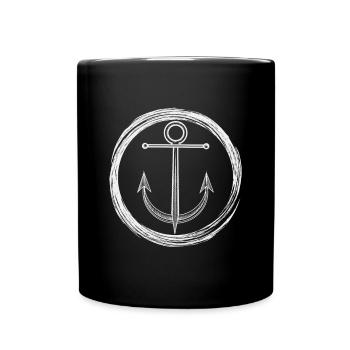 Anchor Nautical Navigator Pier Sea Maritime Captain - Full Colour Mug - black - Front