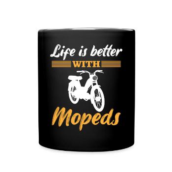 Moped Mopedfahrer Motorroller Spruch Geschenk - Tasse einfarbig - Schwarz - Vorne