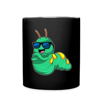 Raupe Sonnenbrille - Tasse einfarbig - Schwarz - Vorne
