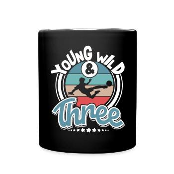Football 3 ans Enfants Anniversaire d’enfant - Mug uni - noir - Devant