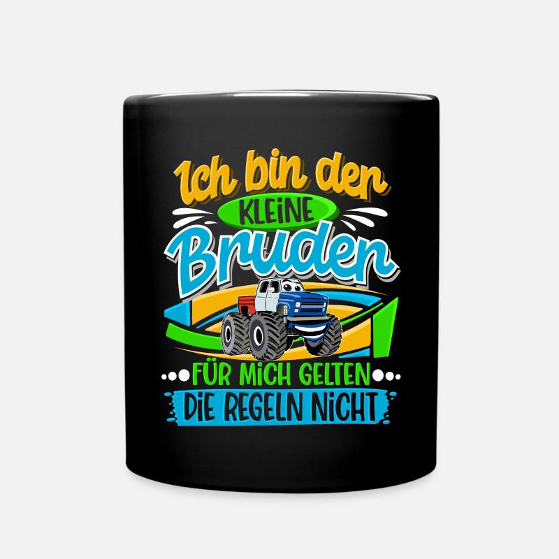Kleiner Bruder Monstertruck - Tasse einfarbig - Schwarz