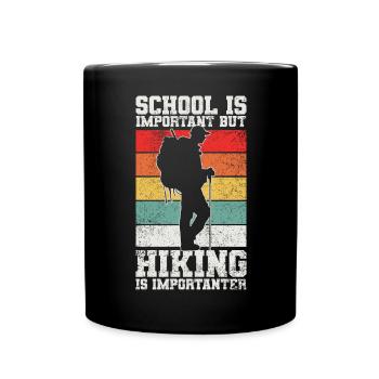 Wandern Wanderer - Tasse einfarbig - Schwarz - Vorne