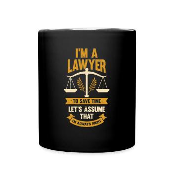 Lustiges Anwalt Volljurist Rechtsanwalt Geschenk - Tasse einfarbig - Schwarz - Vorne