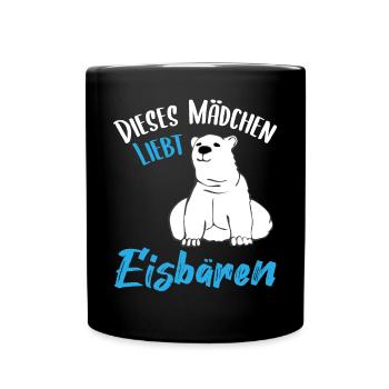 Eisbär Polarbär Mädchen Zoo Tierliebe Geschenk - Tasse einfarbig - Schwarz - Vorne
