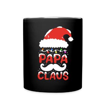 Papa Claus Santa Weihnachten - Tasse einfarbig - Schwarz - Vorne