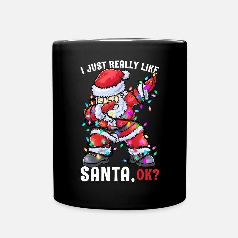 Weihnachtsmann Santa Claus - Tasse einfarbig - Schwarz