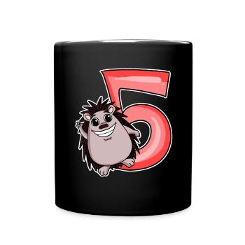 5 Jahre alt - 5. Geburtstag - Kindergeburtstag - Tasse einfarbig - Schwarz - Vorne