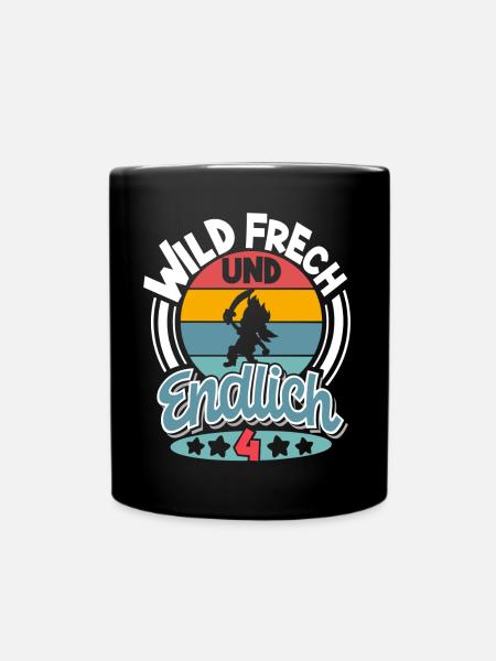 4. Geburtstag Piraten Pirat Kinder - Tasse einfarbig - Schwarz