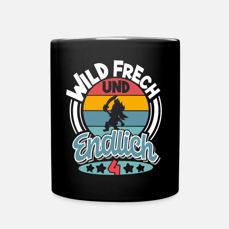 4. Geburtstag Piraten Pirat Kinder - Tasse einfarbig - Schwarz