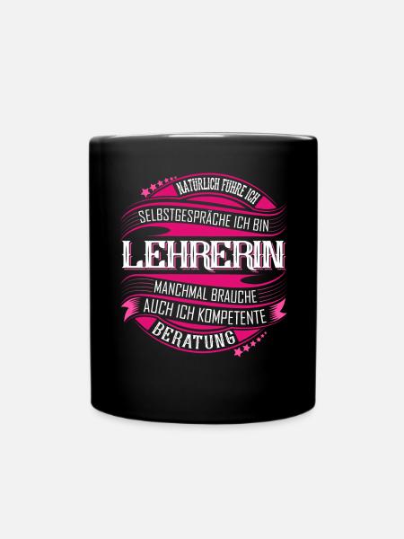 Lehrerin - Tasse einfarbig - Schwarz