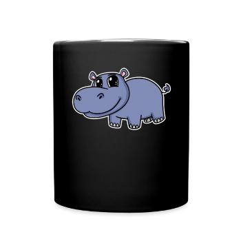 Hippopotame - Mug uni - noir - Devant