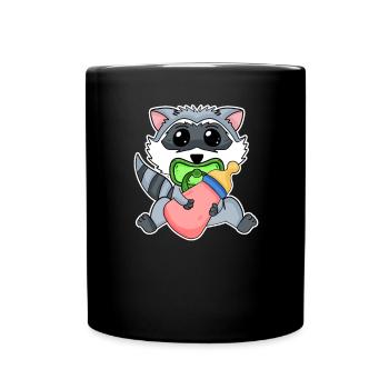 Bébé raton laveur - Mug uni - noir - Devant